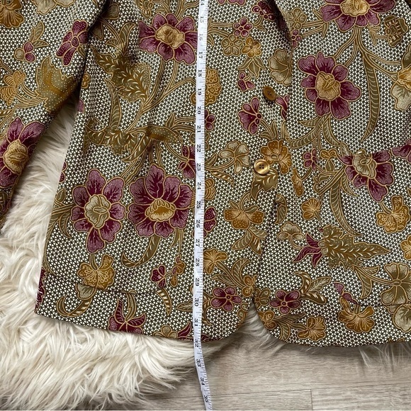 Neiman Marcus 100% Silk Retro Psychedelic Print Blazer Jacket - Picture 8 of 8